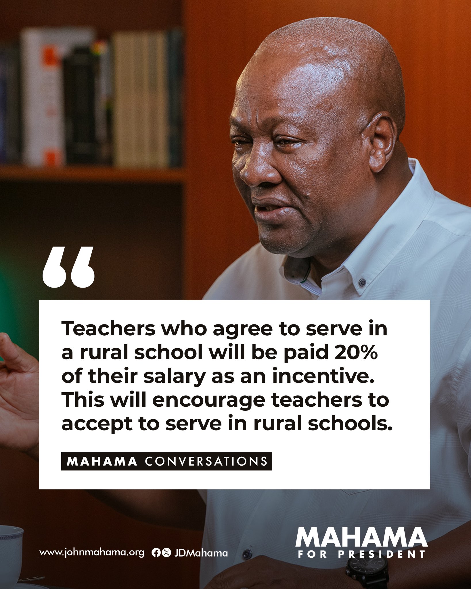 Elections 2024: Mahama to give 20% salary incentives to rural areas Teachers when he is elected